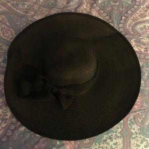 Large black straw hat